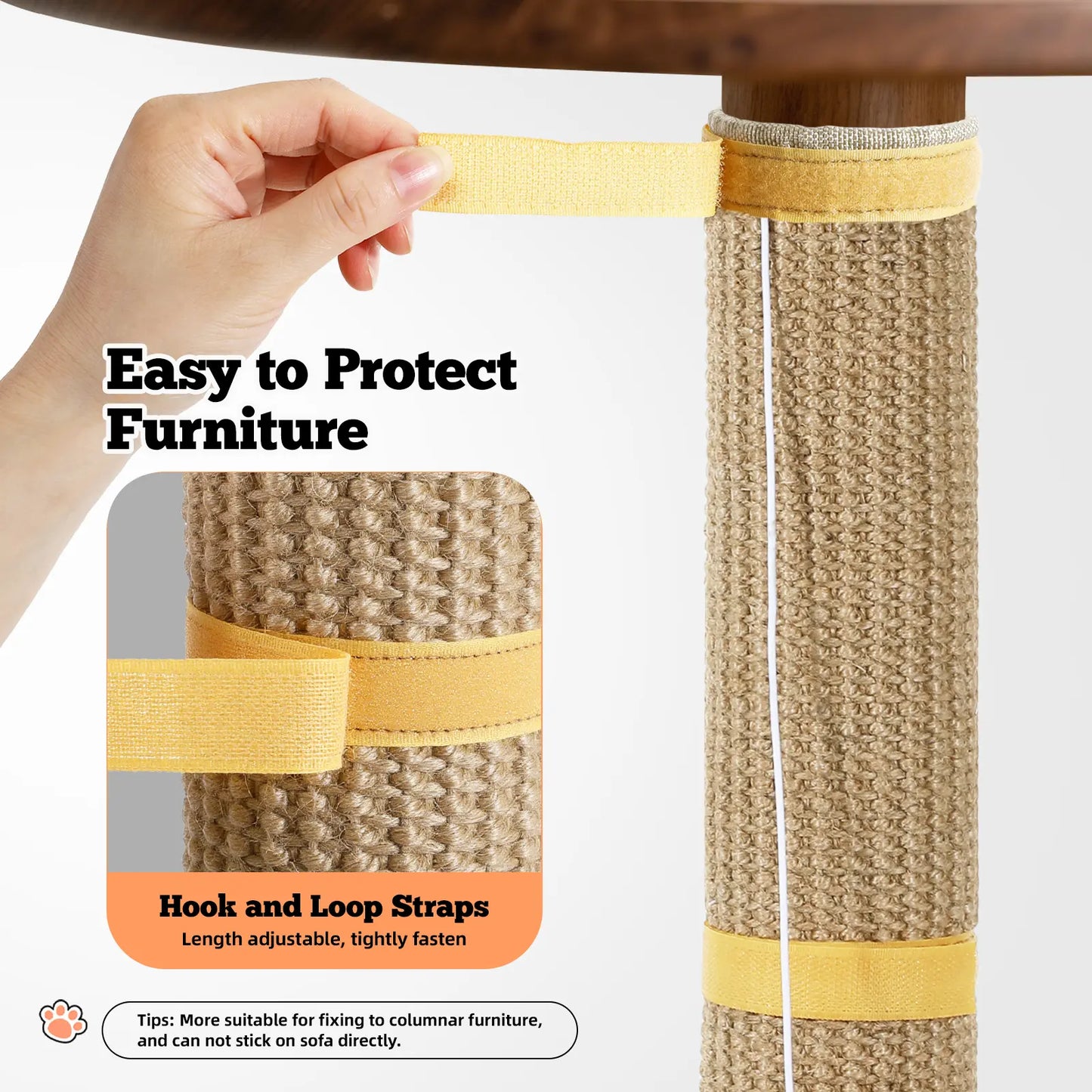 Pawaboo Cat Tree Restoration Mat | Natural Sisal Cat Scratcher with Bonus Hanging Toy - Ideal Gift for Cat Owners