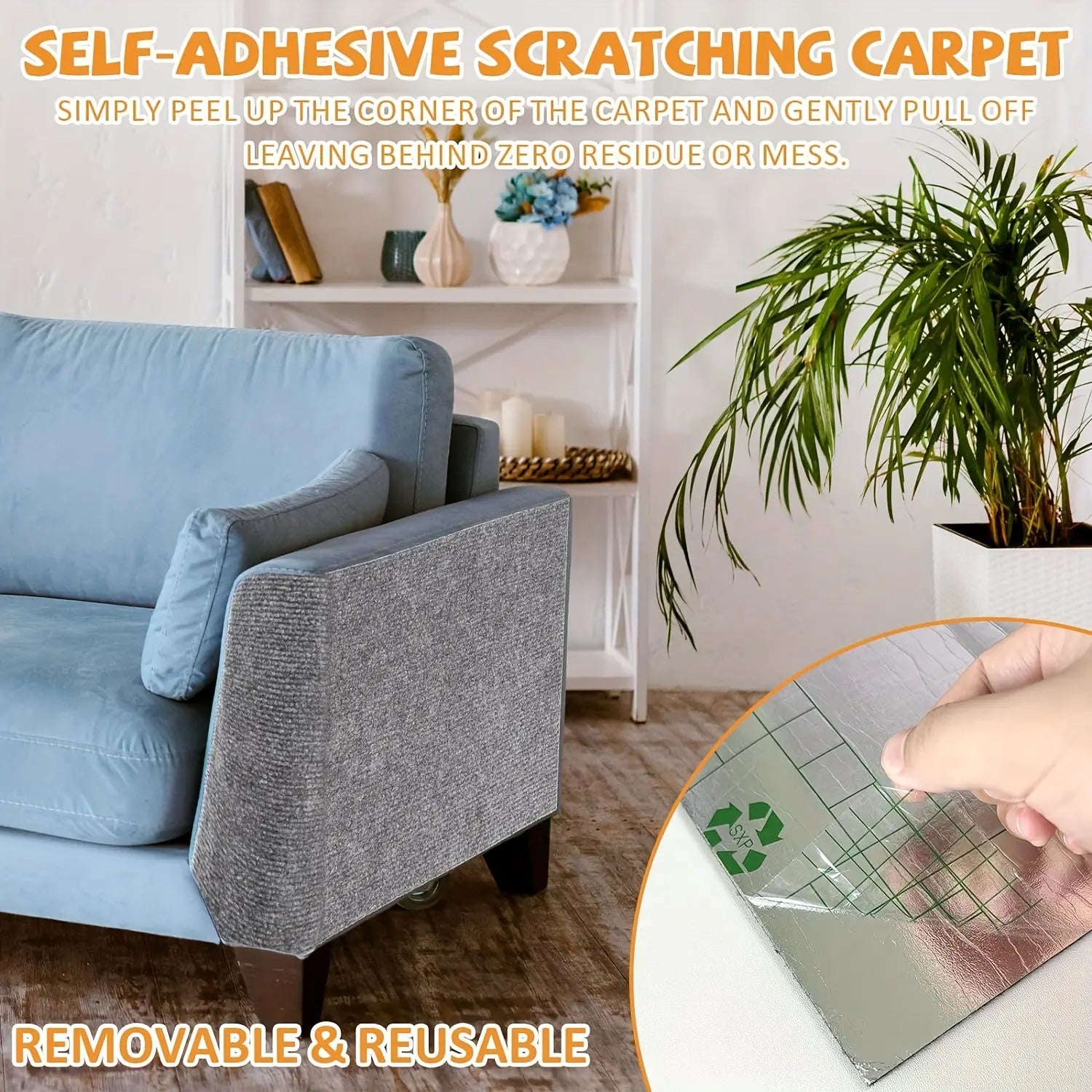 DIY Self-Adhesive Cat Scratching Pad - 40x100 cm Durable Wall and Sofa Protector