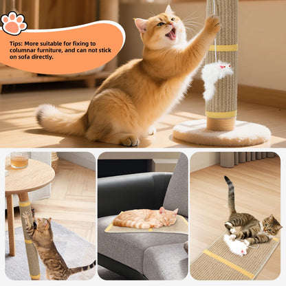 Pawaboo Cat Tree Restoration Mat | Natural Sisal Cat Scratcher with Bonus Hanging Toy - Ideal Gift for Cat Owners