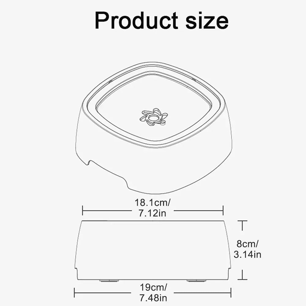 Premium No-Spill Pet Water Bowl with Slow Feeder Design for Dogs and Cats