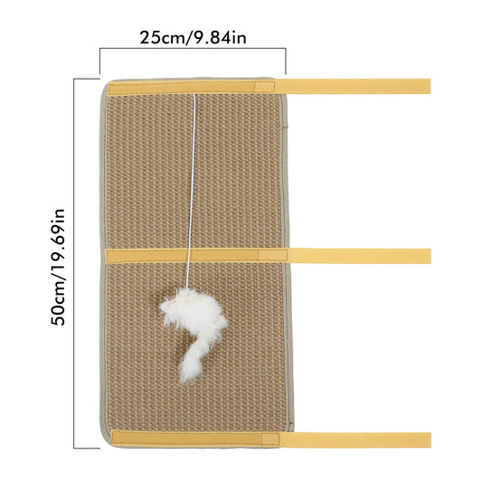 Pawaboo Cat Tree Restoration Mat | Natural Sisal Cat Scratcher with Bonus Hanging Toy - Ideal Gift for Cat Owners