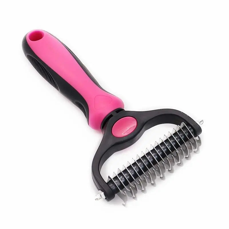 Professional Dual-Sided Pet Grooming Brush for Dogs and Cats - Effective Shedding Tool for Regular Maintenance and Reduced Shedding