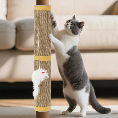 Pawaboo Cat Tree Restoration Mat | Natural Sisal Cat Scratcher with Bonus Hanging Toy - Ideal Gift for Cat Owners