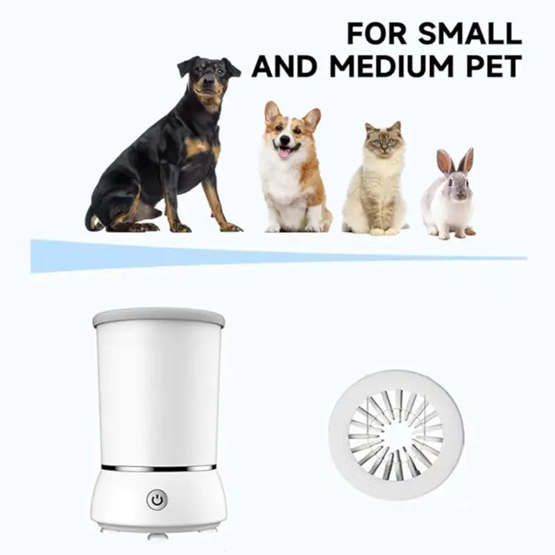 Rechargeable Automatic Pet Paw Cleaner with Soft Silicone Brushes - Portable Foot Washing Cup for Dogs and Cats