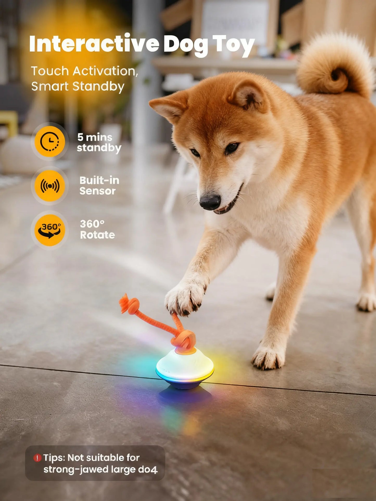 Interactive Automatic Rolling Toy Ball with Rope for Small to Medium Dogs and Cats - Boredom Relief Solution