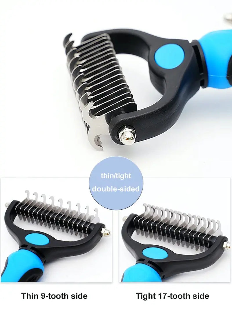 Professional Dual-Sided Pet Grooming Brush for Dogs and Cats - Effective Shedding Tool for Regular Maintenance and Reduced Shedding