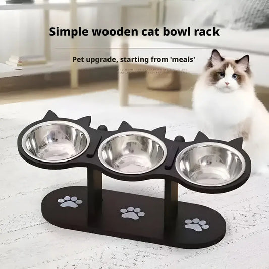 Elevated Pet Feeder with 15-Degree Tilted Bowls and Adjustable Height for Enhanced Feeding Comfort for Cats and Dogs