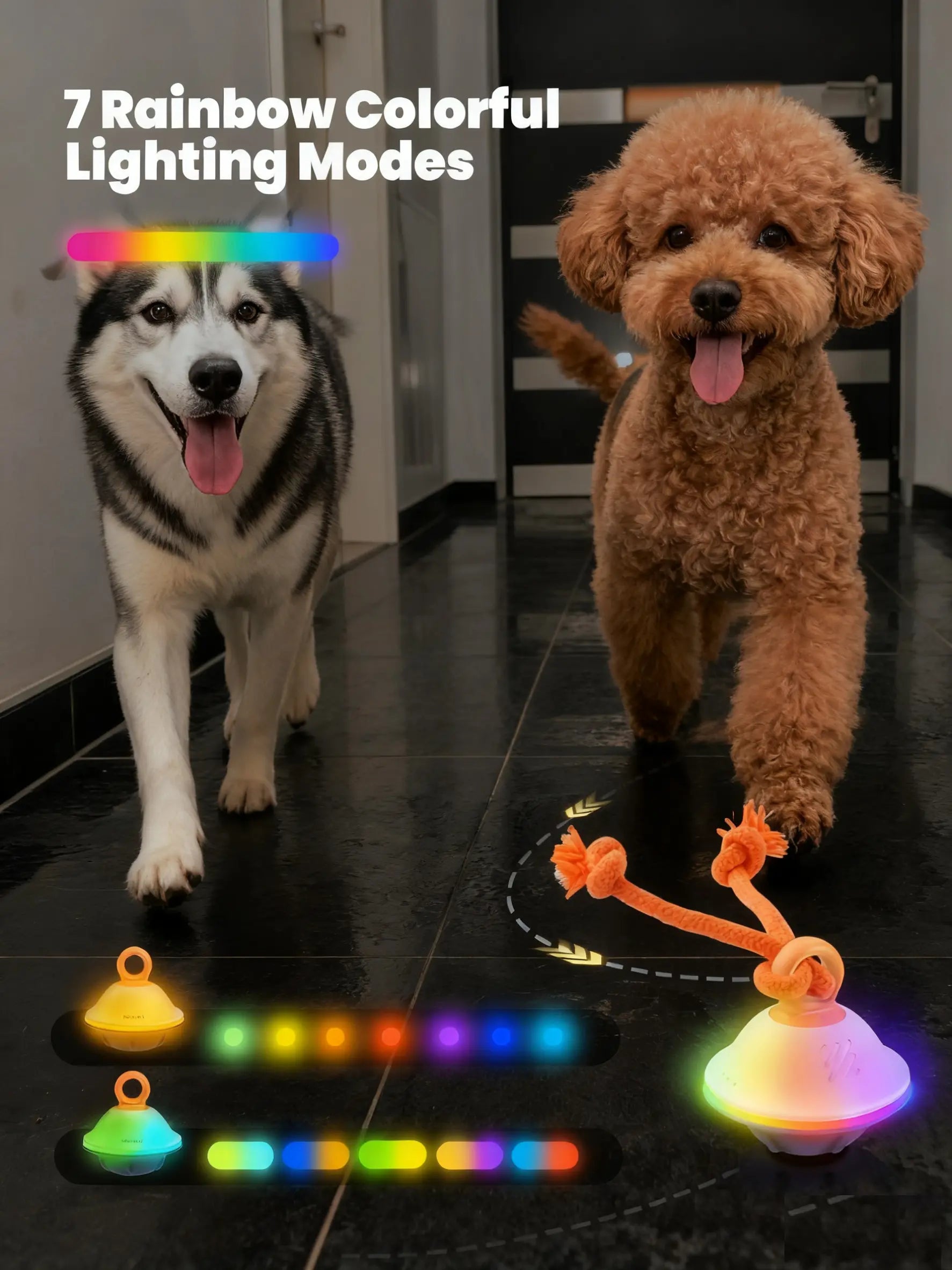 Interactive Automatic Rolling Toy Ball with Rope for Small to Medium Dogs and Cats - Boredom Relief Solution